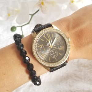 Black Glitter Watch